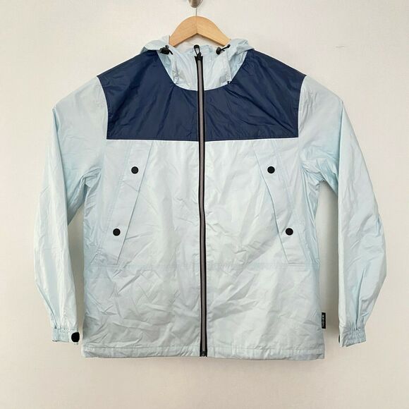 Noize Mens Colorblock Panel Nylon Hoodie Jacket Zip Up Blue M Medium - Picture 2 of 9